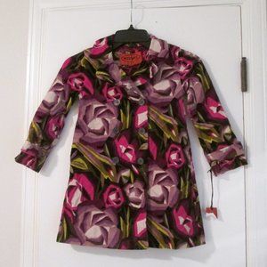 NWT Missoni for Target PASSIONE Purple Floral Velvet Trench Coat Jacket XL 4T 5T